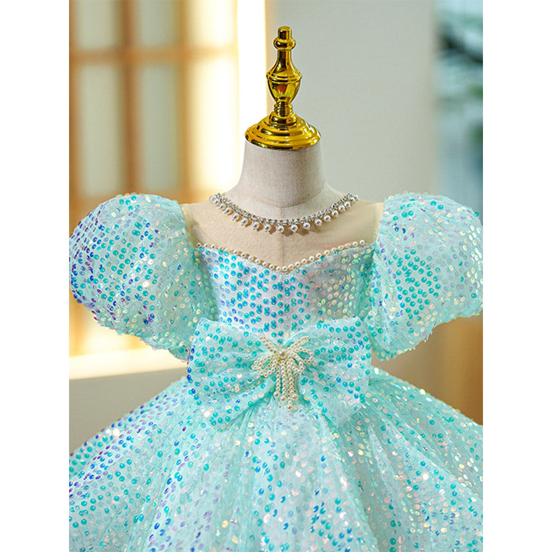 Toddler Prom Dress Girl Summer Puff Sleeves Pageant Flower Fluffy Cute Princess Dress