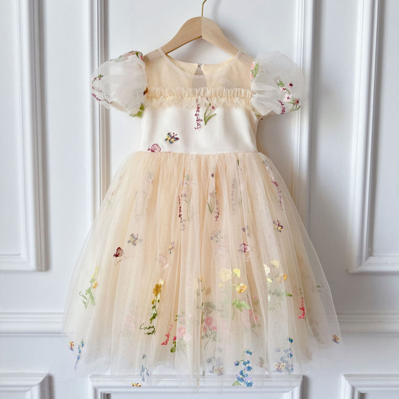 Girls Birthday Dress Girls Cute Embroidered Princess Dress