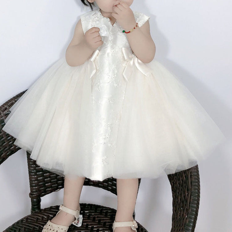 Toddler bow-knot lace Pageant princess dress