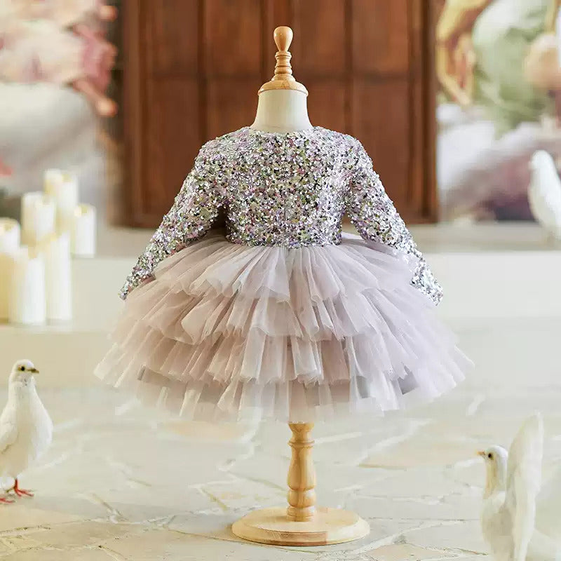 New Year Sequin Dress Girls Grey Birthday Dress Flower Girl Princess D marryshe New Year Sequin Dress Girls Grey Birthday Dress Flower Girl Princess D marryshe