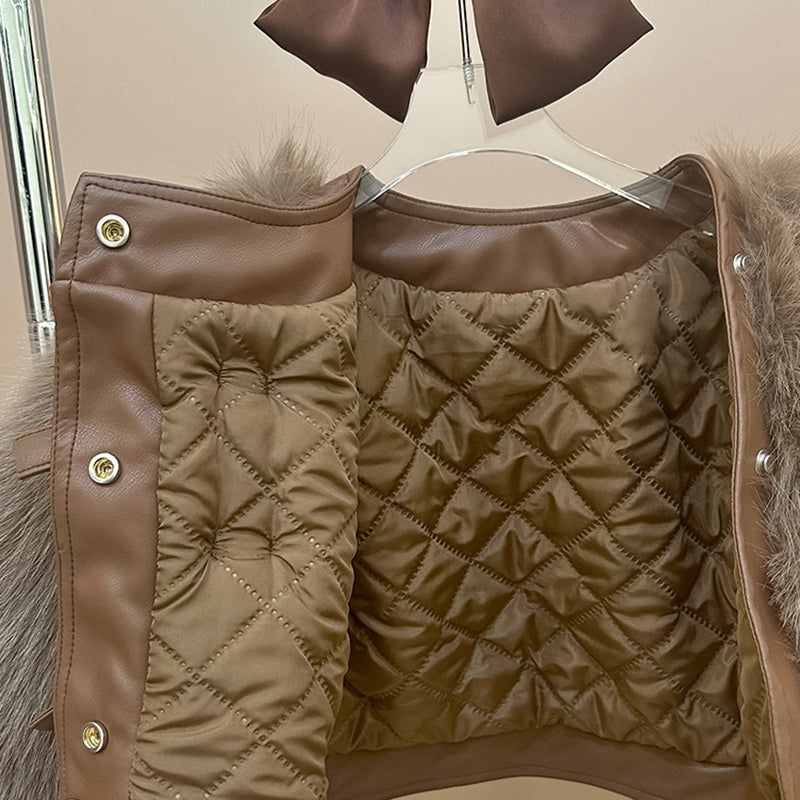 Cute Baby Winter Warm Brown Two-piece Set