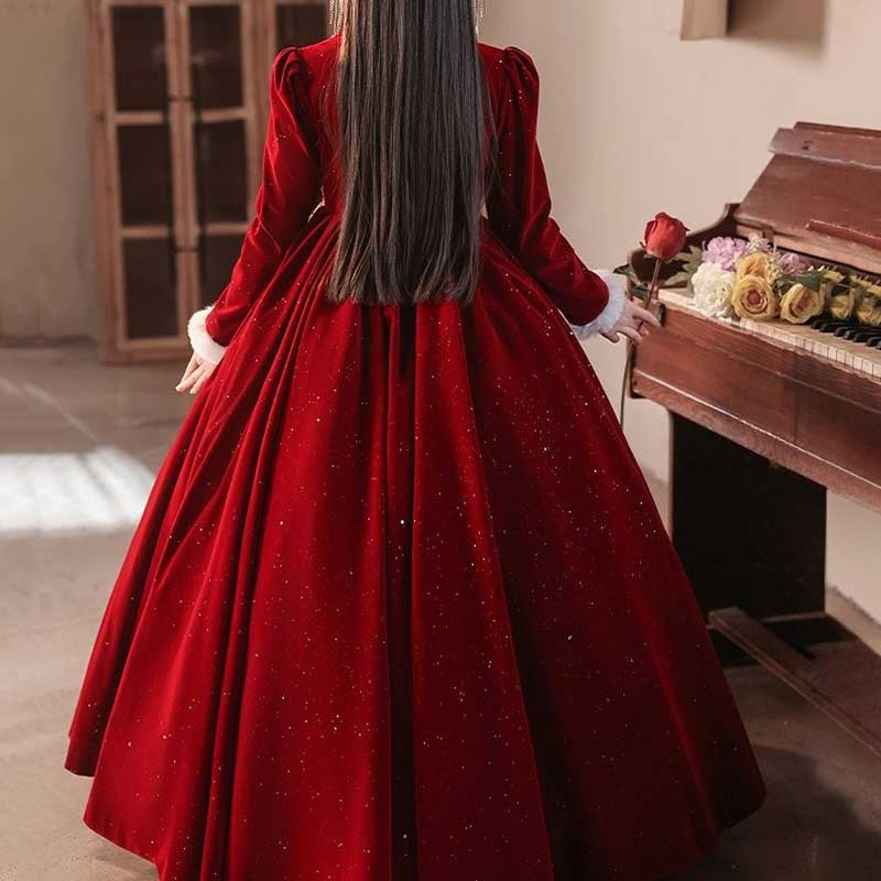 Girls' Christmas Dresses Girls' Birthday Velvet Dresses Children's Ball Princess Dresses