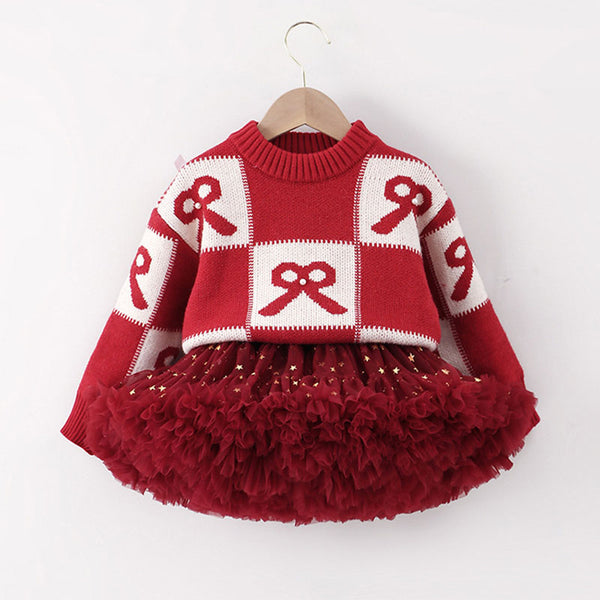 Girls Thickened Red Sweater New Year Sweater