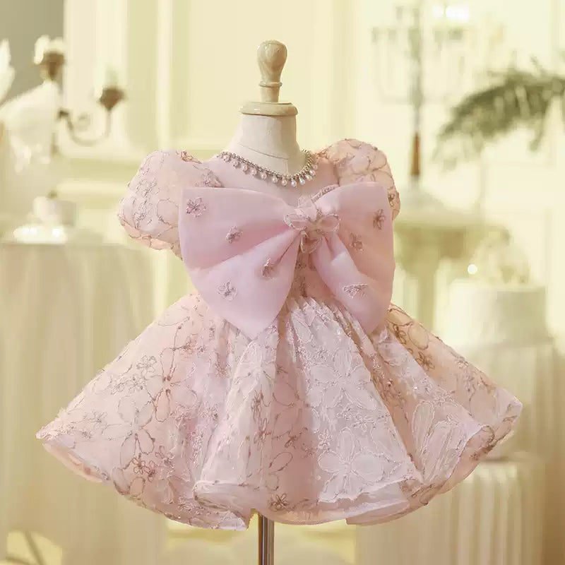 Pink Girl Birthday Princess Dress Flower Girl Wedding Dress