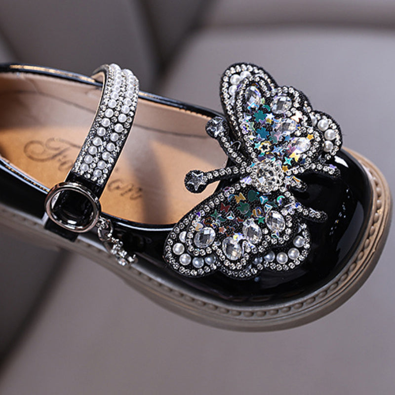New Baby Girl Princess Diamond Leather Shoes