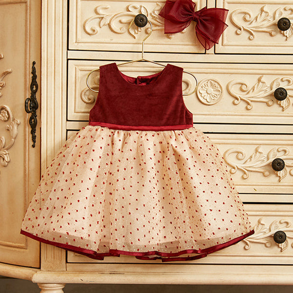 Cute Baby Girl Christmas Spotted Dress Toddler Pageant Birthday Princess Dress