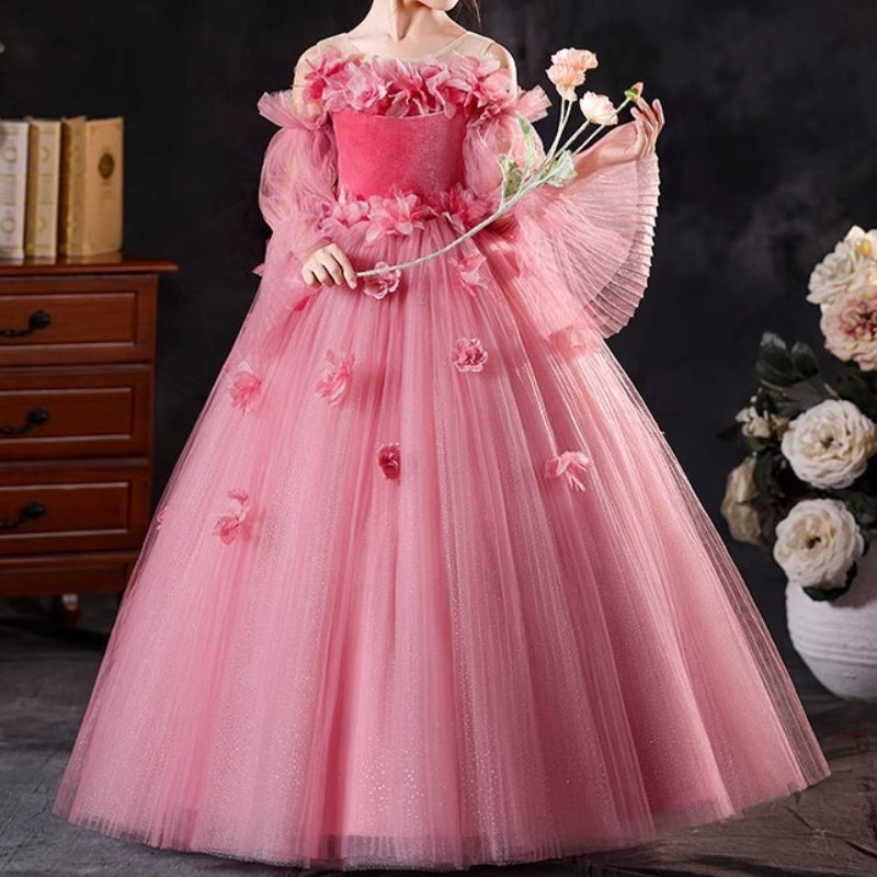 Girls Pink Dress Girls Prom Dress Girls Birthday Puffy Princess Dress