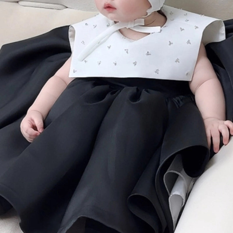 Baby Cute Birthday Dress Flower Girl Wedding Dress Satin Princess Dress