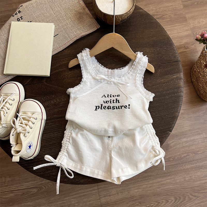 Girls Sleeveless Tops Summer Baby Girls Camisole Two-piece Set