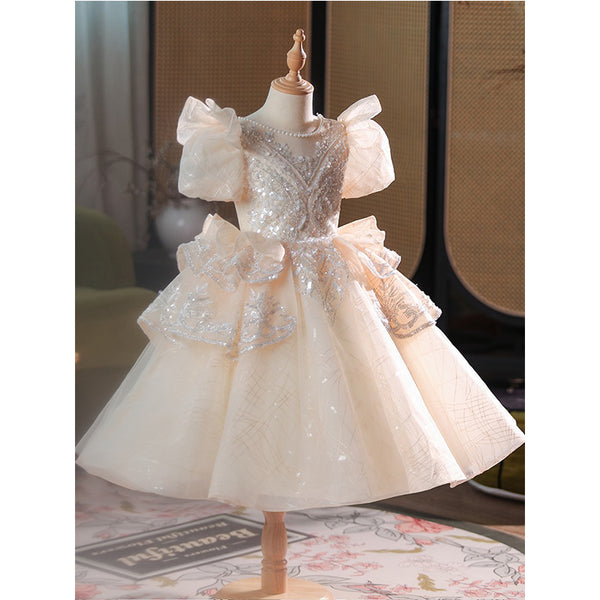 Champagne Color Children's Dress Princess Dress Birthday Dress