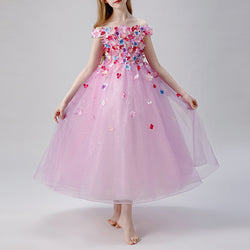 Baby Cute Girl Puffy Flowers Dress Toddler Birthday Trailing Princess Dress