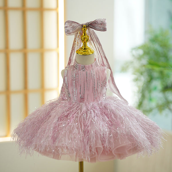 Cute Baby Girl Party Dress Tassel Sequins Pageant Birthday Princess D