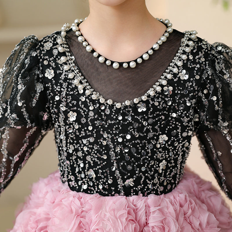 Cute Baby Girl Fluffy Flower Girl Dress Toddler Birthday Beauty Pageant Princess Dress