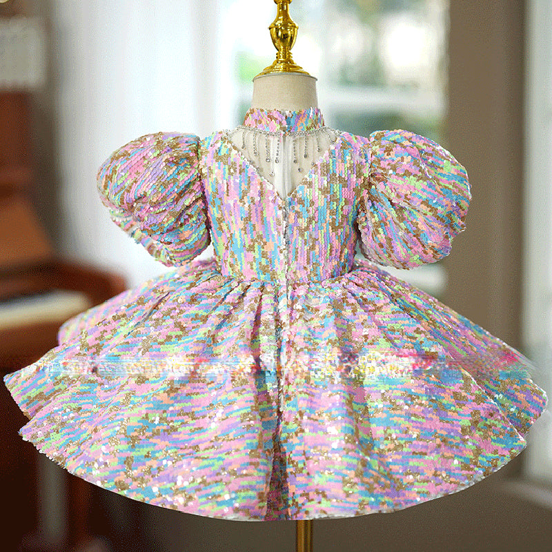 Elegant Baby Girls Beauty Pageant Dress Toddler Sequin Party Princess Dress