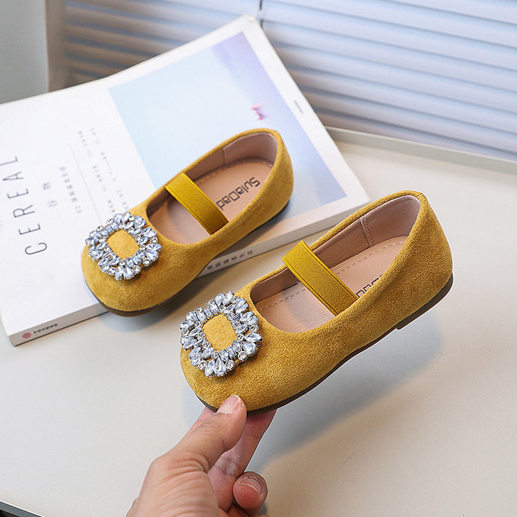 Girls Rhinestone Princess Shoes Cute Bow Shoes