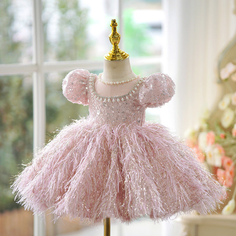 Elegant Baby Girls Festival Dress Toddler Birthday Beauty Pageant Dresses, Pink Short / 7-8 Years (140cm) Elegant Baby Girls Festival Dress Toddler Birthday Beauty Pageant Dresses, Pink Short / 7-8 Years (140cm)