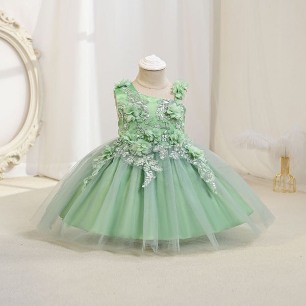 Girls Pageant Princess Dress Baby Birthday Party Dress