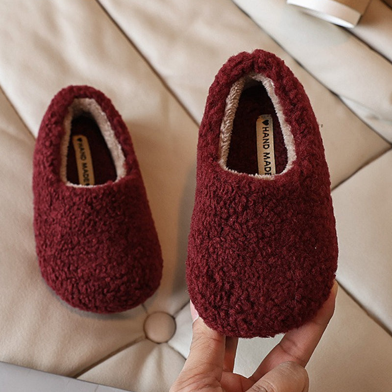 Girls' Winter Fleece-lined Lamb Wool Cotton Shoes