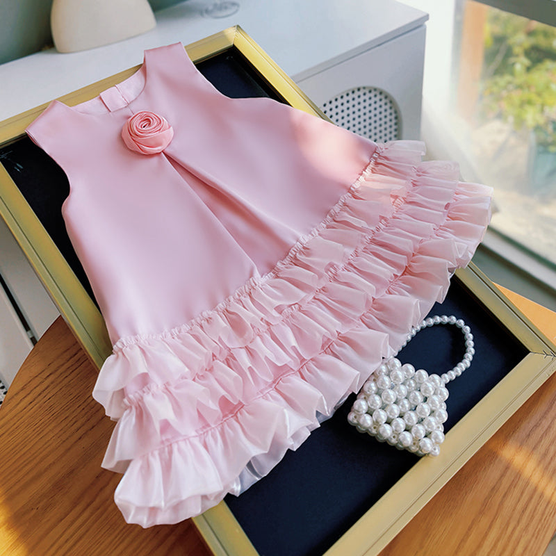 Baby Girl Red Birthday Princess Dress Flower Girl Wedding Dress