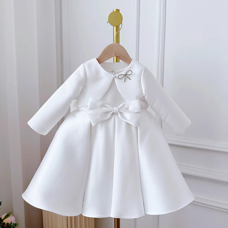 Birthday Dress White Two Piece Long Sleeve Princess Dress Birthday Dress White Two Piece Long Sleeve Princess Dress