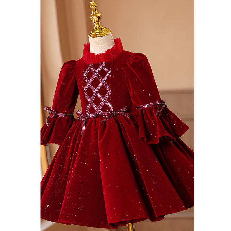 Children's Birthday Dress Girls Christmas Princess Dress Flower Girl Puff Dress