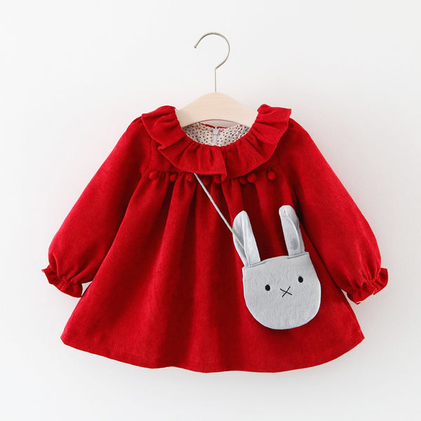 Girls' Autumn Cute Bottoming Shirt Princess Dress
