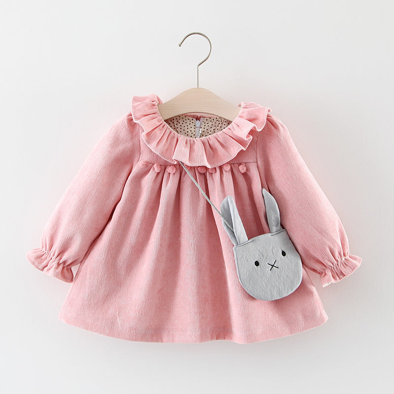 Girls' Autumn Cute Bottoming Shirt Princess Dress