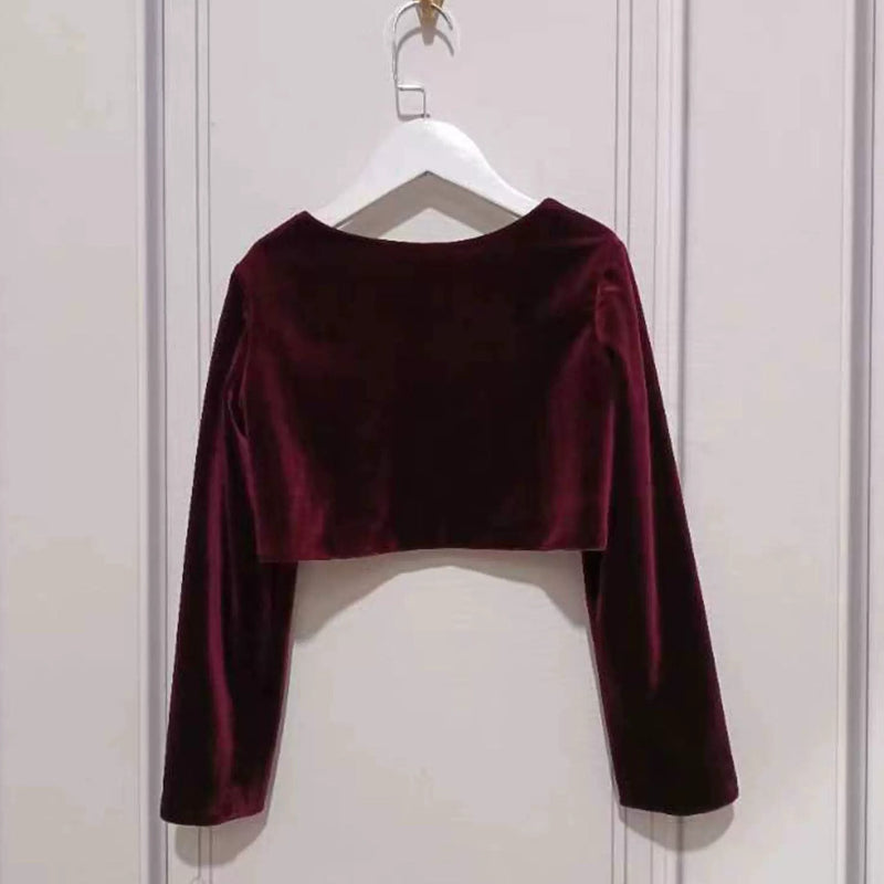 Baby Girls Velvet Long Sleeve Short Jacket