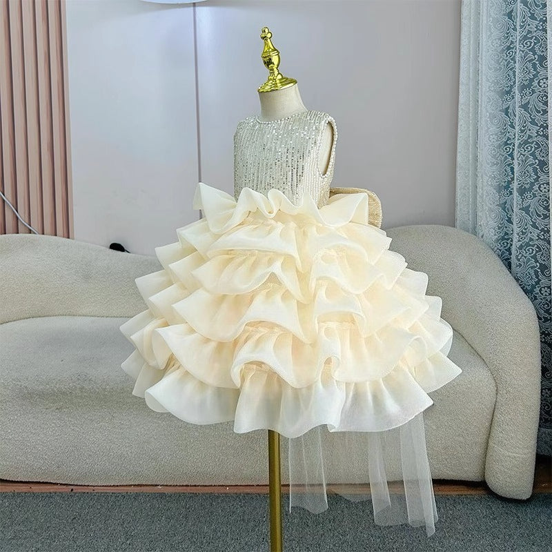 Girls' Birthday Dresses Girls' Sequined Princess Dress Flower Girl Dress