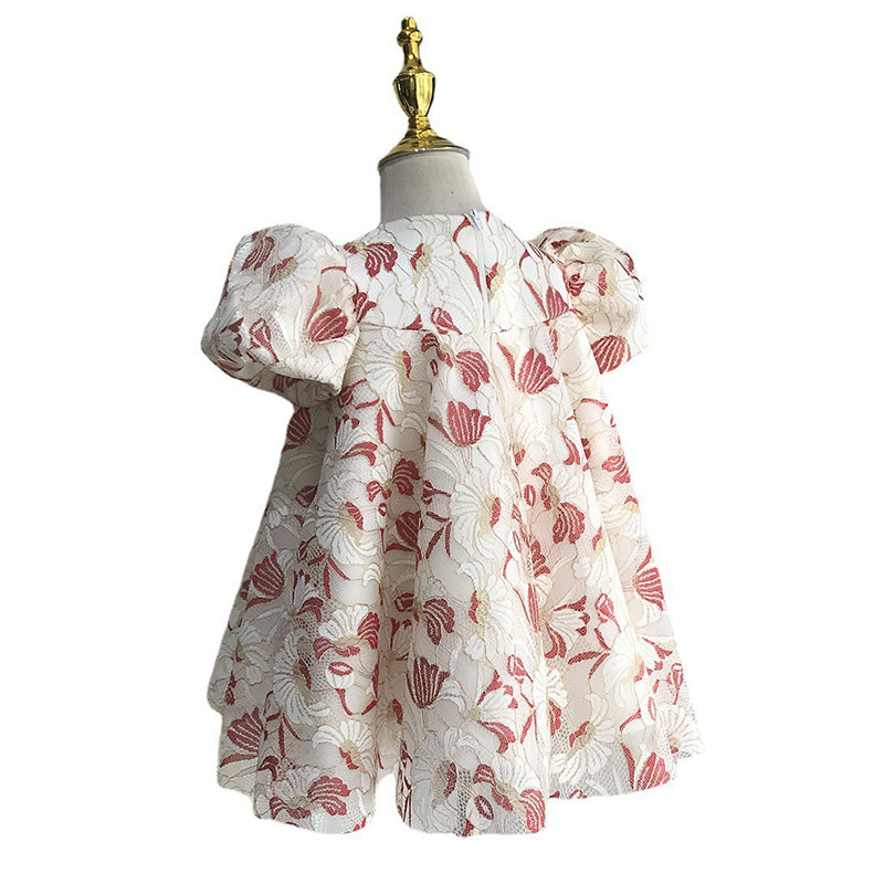 Cute Baby Girls Floral Bow Birthday Dress Toddler Party Dresses