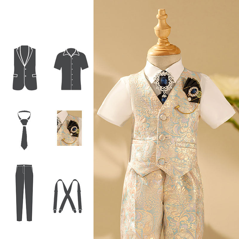 BOY SUMMER SHOW BABY'S FORMAL BRITISH  SUIT SET