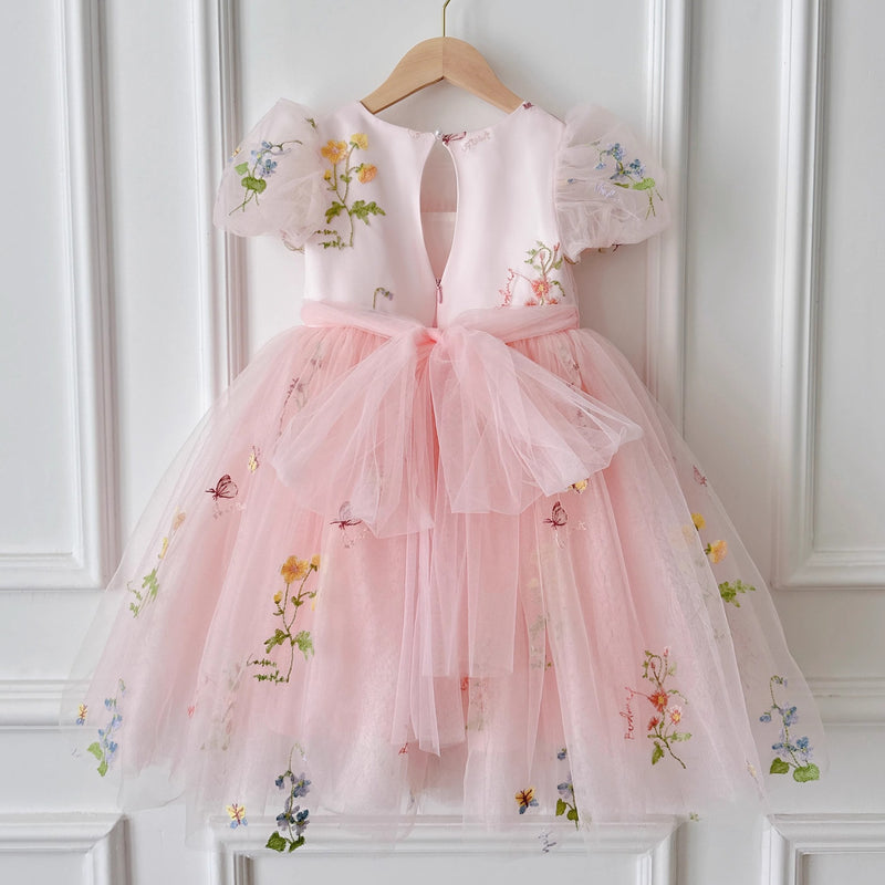 Girls Birthday Dress Girls Cute Embroidered Princess Dress