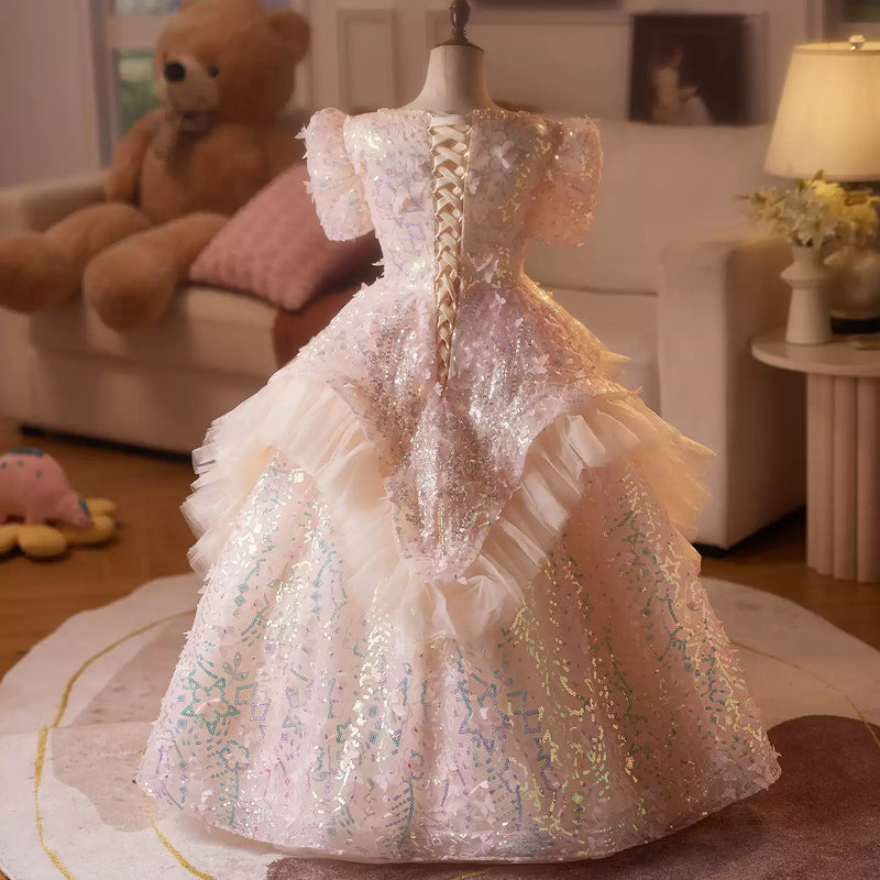 Girls' Elegant Birthday Dress Children's Prom Princess Dress Flower Girl Wedding Dress