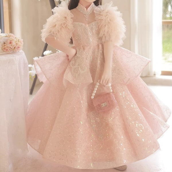 Girls Dress Pink Children's Birthday Princess Dress