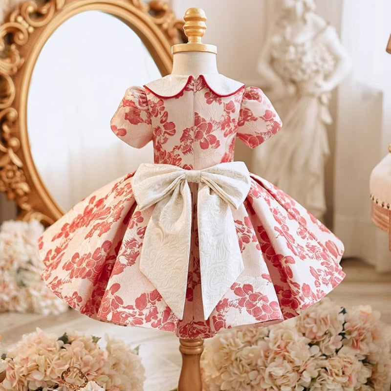 Baby Girl Red Birthday Dress Princess Dress Flower Girl Wedding Dress