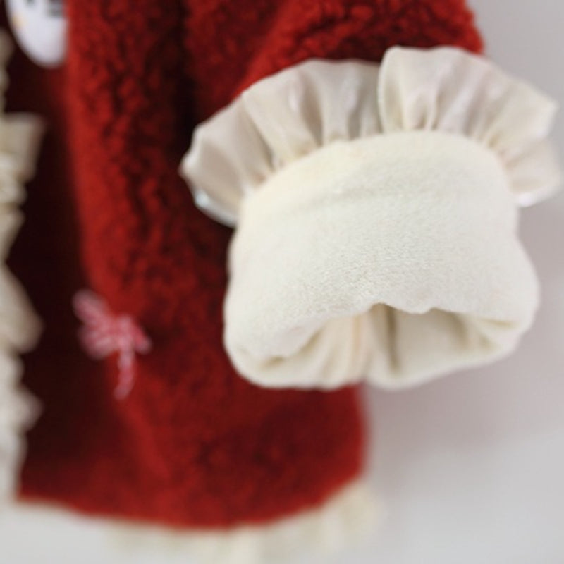 Girls' Winter Cartoon Lace Warm Coat