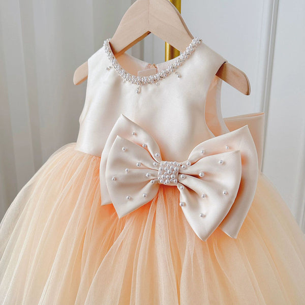 Cute Baby Girl New Season Champagne Dress Toddler Pageant First Communion Princess Dress