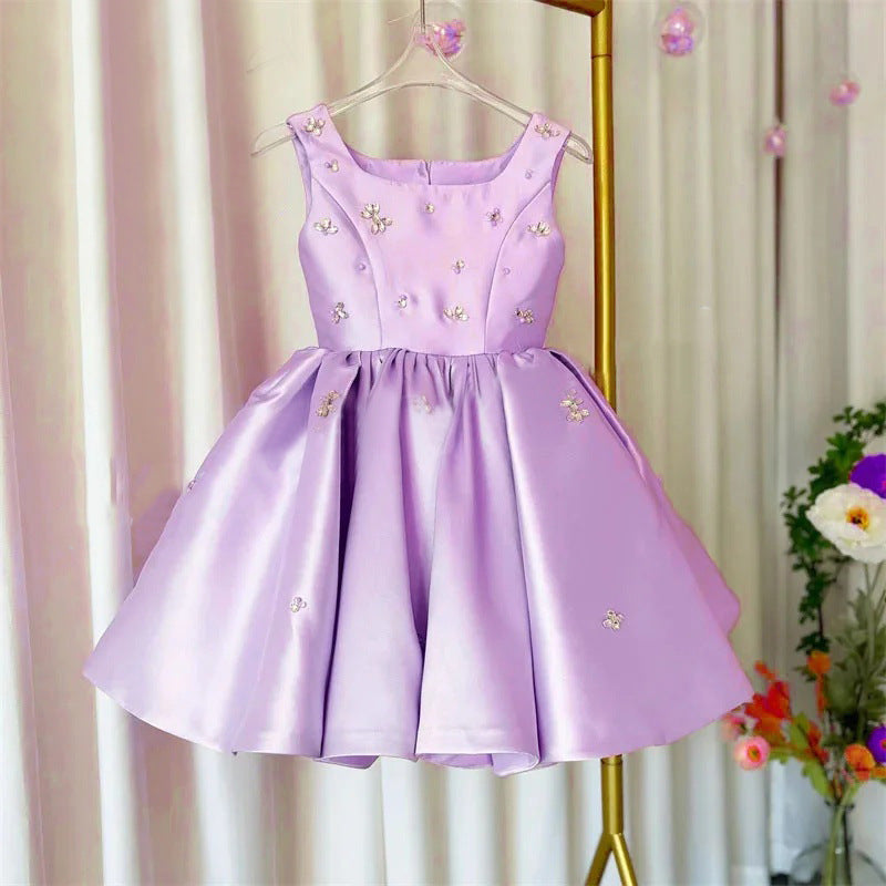 Girls Christening Dresses Pink Girls Beauty Pageant Dress Children Birthday Dress