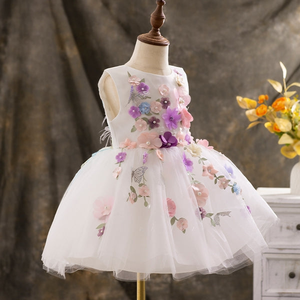 Baby Girl Butterfly Beauty Pageant Dress Toddler Girls Christening Dresses