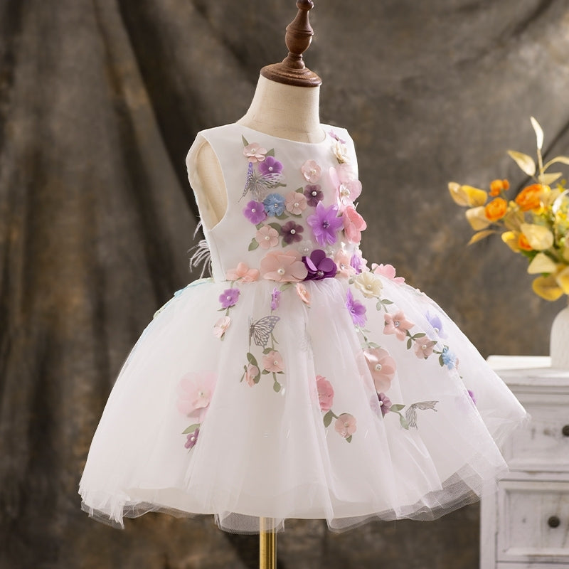 Baby Girl Butterfly Beauty Pageant Dress Toddler Girls Christening Dresses