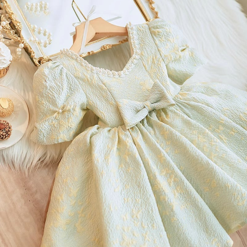 Girls Birthday Dress Baby Communion Dress Flower Girl Green Princess Dress