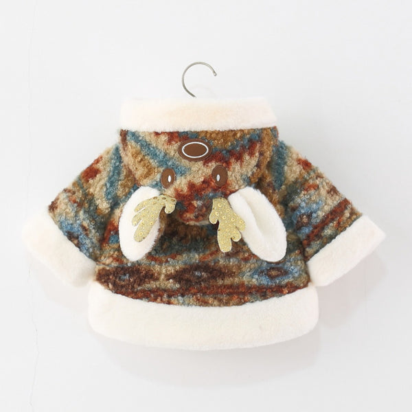 Girls' Winter Retro Deer Antler Cartoon Shawl