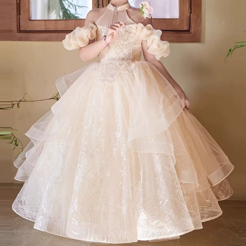 Girls Pageant Princess Dresses Girls Birthday Dresses Flower Girls Prom Dresses, Champagne / 3-4 Years (110cm) Girls Pageant Princess Dresses Girls Birthday Dresses Flower Girls Prom Dresses, Champagne / 3-4 Years (110cm)