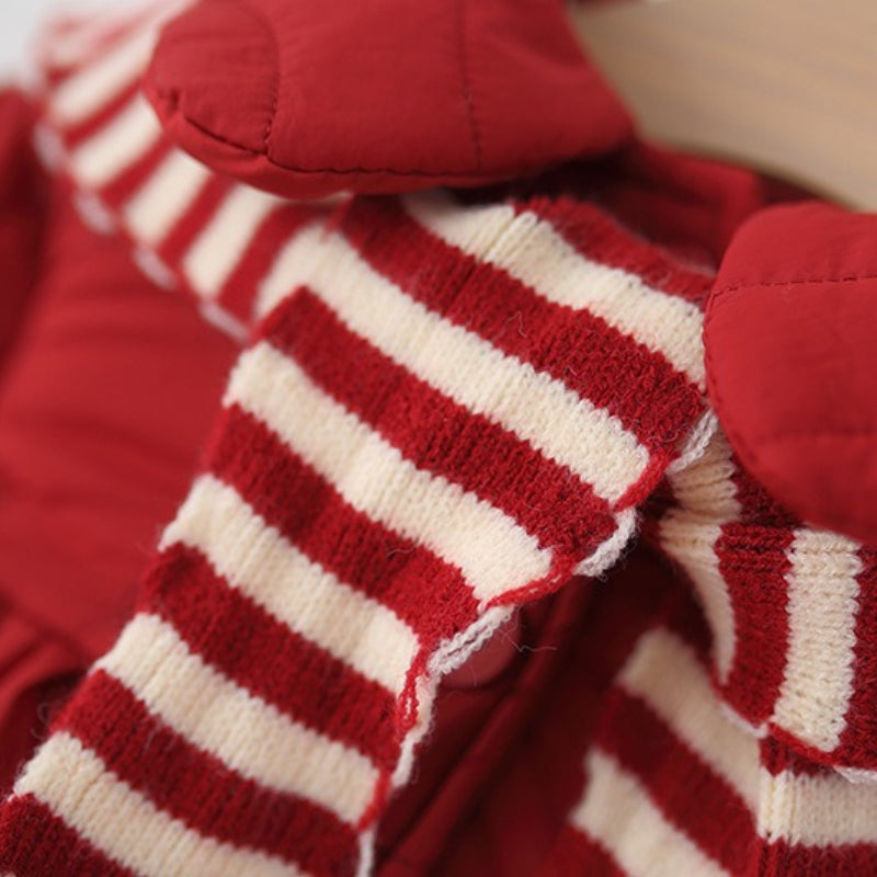 Girls Cute Winter Scarf Cotton Coat