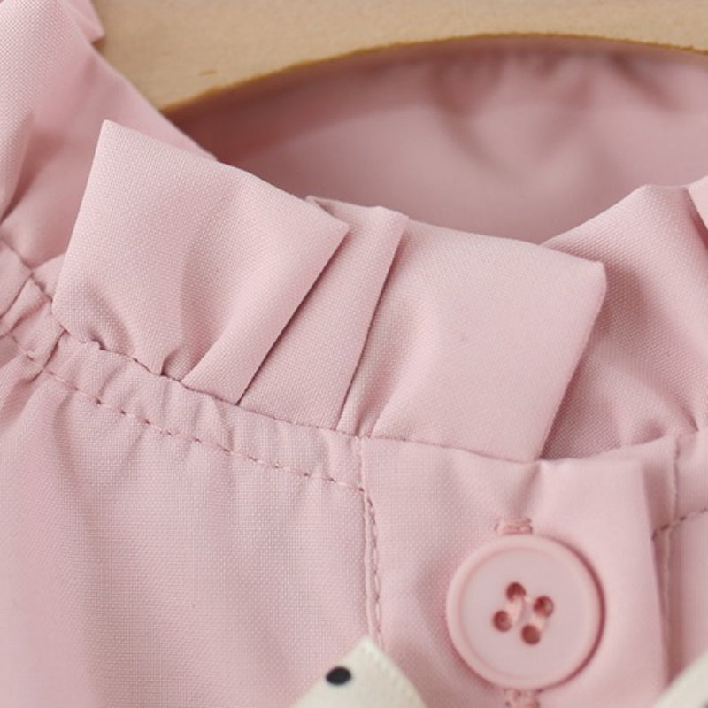 Girls' New Solid Color Lace Patchwork Coat