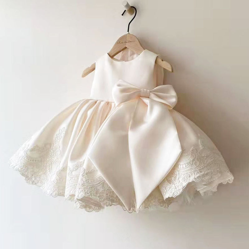 Toddler Birthday Party Wedding Christening Bow Fluffy Princess Dress