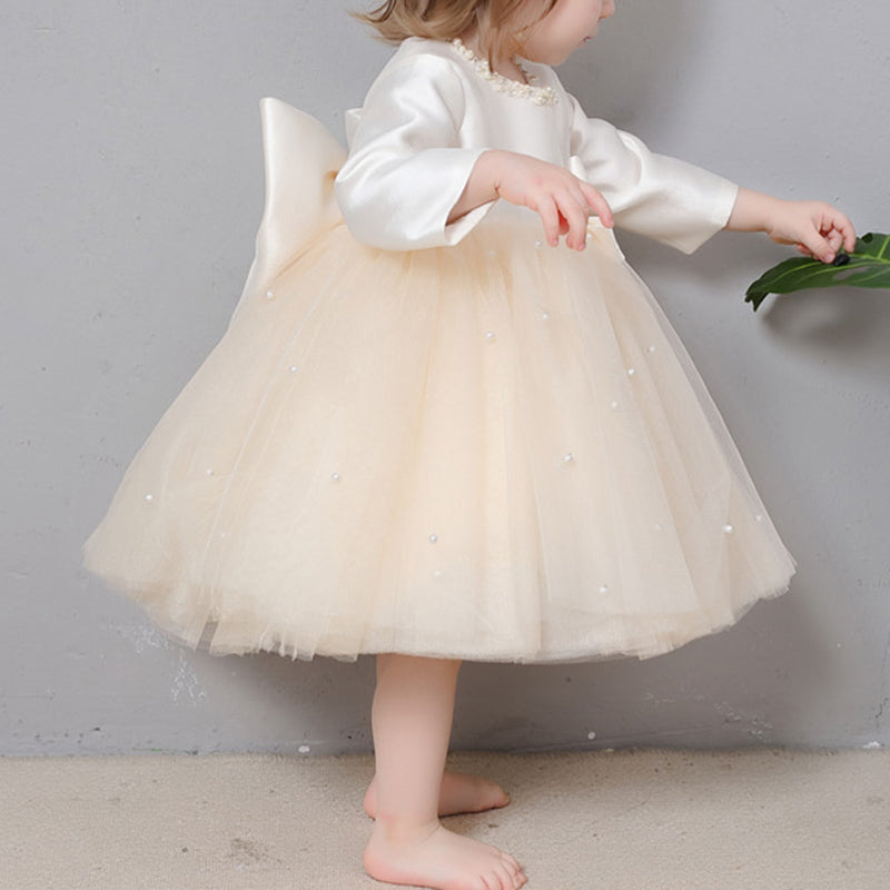 Elegant Baby Girls Champagne First Birthday Party Dress Toddler Forma marryshe Elegant Baby Girls Champagne First Birthday Party Dress Toddler Forma marryshe