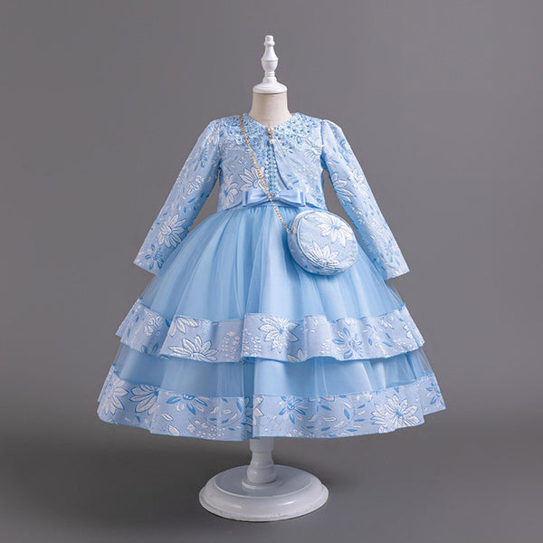 Children's Princess Dress Long Sleeve Round Neck Dress