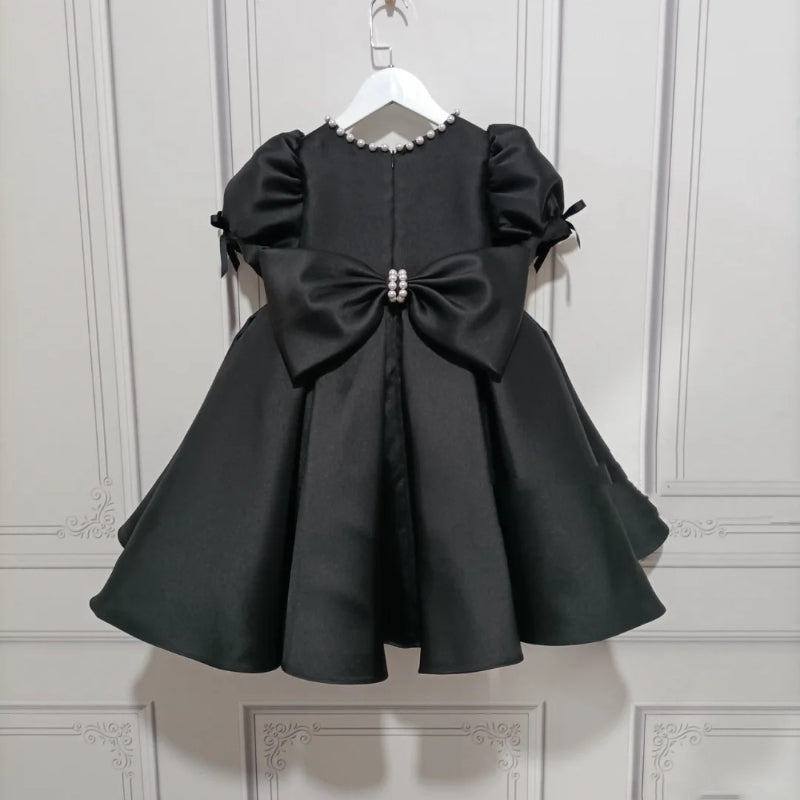 Elegant Baby Girls Black Puff Sleeve Dress Toddler Formal Dress marryshe Elegant Baby Girls Black Puff Sleeve Dress Toddler Formal Dress marryshe