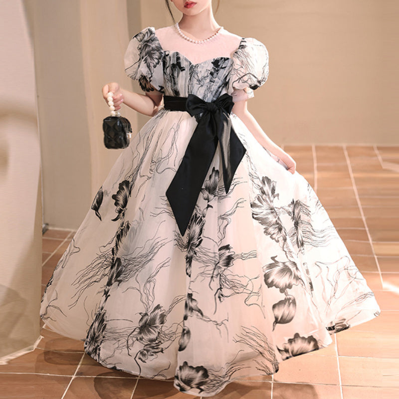 Children's Birthday Princess Dress Girls Puff Sleeve Dress